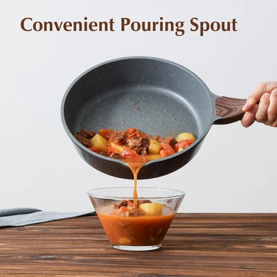 Itopfox Nonstick Skillet With Lid, Deep Frying Pan, Saute Pan, Stay-cool Handle, Healthy Stone Cookware, Induction Compatible 8 Itopfox Nonstick Skillet With Lid, Deep Frying Pan, Saute Pan, Stay-cool Handle, Healthy Stone Cookware, Induction Compatible - Image 6