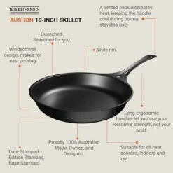 Solidteknics AUS-ION 10-inch Lightweight Iron Skillet - Pre-Seasoned, Ideal For Frying, Grilling, Baking - All-Purpose Cookware -Cookware Store GUEST 347c5784 60d3 46a0 bd07 565cf753750e