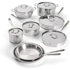 All-Clad D3 3-Ply Stainless Steel Cookware Set 14 Piece Induction Oven Broiler Safe 600F Pots And Pans Silver -Cookware Store GUEST 34db27e9 4214 40af 9ad2 4ab69abbc635