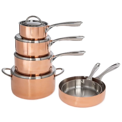 BergHOFF Vintage Tri-Ply Copper Stainless Steel Cookware Set With Stainless Steel Lids, Gold 12 BergHOFF Vintage Tri-Ply Copper Stainless Steel Cookware Set With Stainless Steel Lids, Gold - Image 10