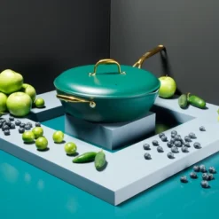 Frok 13" Frying Pan Wok Skillet Quick Heat Aluminum - Ceramic Nonstick Cookware W/ Lid -Cookware Store GUEST 35bdd89d 43bb 497b 923b 6492e00684fd