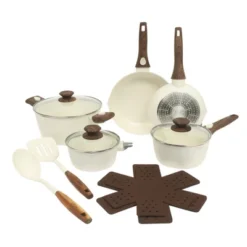 Oster® Oster SmartHandle Advance 18-Piece Ceramic Nonstick Cookware Set – Detachable Handles, With Utensils & Pan Protectors - Linen -Cookware Store GUEST 368adde6 14d6 4890 acb0 9a76f7e9c250