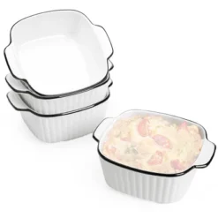 Itopfox 13Oz Ceramic Baking Dishes Set Of 4, Square Baking Dishes For Air Fryer, Ceramic Bakeware With Handles, Oven & Microwave Safe -Cookware Store GUEST 36bd9657 0ec0 4b8b 8440 9463ccf503eb