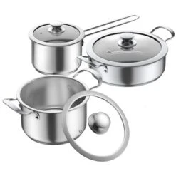 Itopfox Stainless Steel Cookware Set, 6-Piece Nonstick Induction Pots & Pans Set, Works With Gas/Electric Cooktops, Dishwasher Safe -Cookware Store GUEST 37134790 abef 4115 852b 78779650f43f
