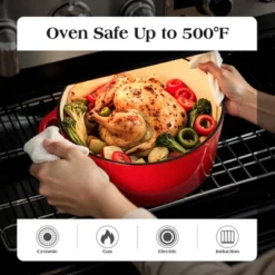 Captiva Designs 7 Pieces Enameled Rust Resistance Cast Iron Cookware Set, Red -Cookware Store GUEST 373dbe16 641f 4692 b78c d4add2bb8281