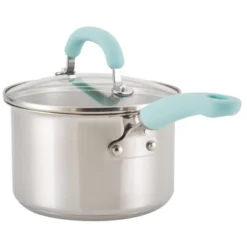 Rachael Ray Create Delicious 10pc Stainless Steel Cookware Set Light Blue Handles: Induction Safe, Dishwasher Safe 14 Rachael Ray Create Delicious 10pc Stainless Steel Cookware Set Light Blue Handles: Induction Safe, Dishwasher Safe -Cookware Store GUEST 37819bd1 12b5 46bf 97ae abee06b91bc4
