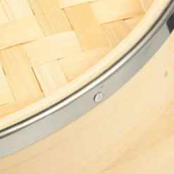 Juvale 2-Tier Bamboo Steamer Basket With Steel Rings For Dumplings, Dim Sums, 10 In -Cookware Store GUEST 3864c3f4 b70b 4c0f 82d5 c1c340170dc9