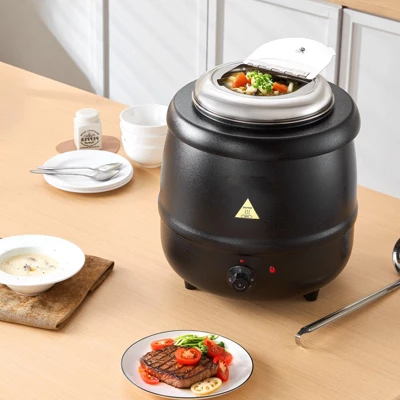 VEVOR Electric Soup Warmer, 10QT Commercial Soup Kettle With 304 Stainless Steel Detachable Insert Pot, 95~176°F Adjustable Temperature, Black 3 VEVOR Electric Soup Warmer, 10QT Commercial Soup Kettle With 304 Stainless Steel Detachable Insert Pot, 95~176°F Adjustable Temperature, Black
