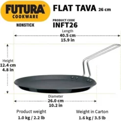 Hawkins 10" Futura Nonstick Induction Compatible Flat Tava Griddle: Anodized Aluminum, Hand Wash, 1-Year Warranty