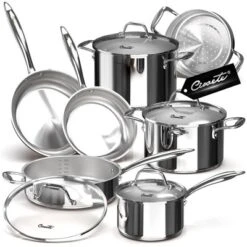 ZACHVO 11-Piece Tri-Ply Stainless Steel Cookware Set -Cookware Store GUEST 38d2ed11 80e6 41a6 8c07 d5765670b42f