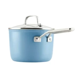 KitchenAid Hard Anodized 3qt Nonstick Ceramic Cookware Sauce Pan - Blue Velvet: Tempered Glass Lid, Stainless Steel Handle -Cookware Store GUEST 39198a84 60bd 42aa 85c7 4acf1a0deaee