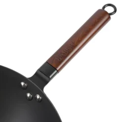 Gibson Home Babish 14" Carbon Steel Flat Bottom Wok: Induction Safe, 4.2 Qt Capacity, Black, 8 Lbs -Cookware Store GUEST 39bc4e8e fd36 4265 bde3 cd21e8c171df