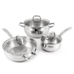 BergHOFF 12Pc 18/10 Stainless Steel Cookware Set With Glass Lid, Belly Shape -Cookware Store GUEST 3a122f43 b8aa 4f79 9836 0dba8d2b2249