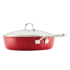KitchenAid 5qt Hard Anodized Ceramic Nonstick Saute Pan With Lid Empire Red: Hand Wash, Gas & Electric Compatible -Cookware Store GUEST 3a3afd8b c5a0 4690 9cff 7c973a6c7ada