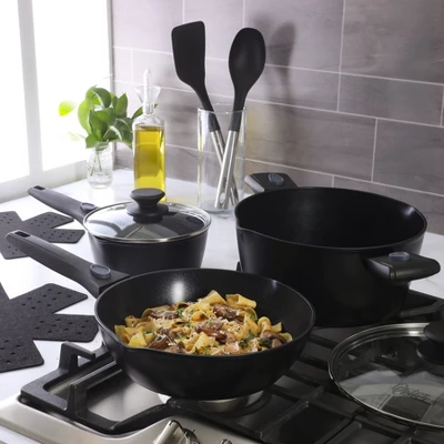 Oster® Oster SmartHandle Advance 13-Piece Forged Aluminum Nonstick Cookware Set, Detachable Handles, With Utensils & Pan Protectors 4 Oster® Oster SmartHandle Advance 13-Piece Forged Aluminum Nonstick Cookware Set, Detachable Handles, With Utensils & Pan Protectors - Image 2