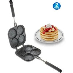 5 Star Super Deals 2 Perfect Small Bake & Serve Double Sided Pancake Maker Pan - 4 Decorative Designs For Eggs, French Toast, Omelette -Cookware Store GUEST 3c2e6f06 03af 4a27 9a84 21ab9c93b2d1