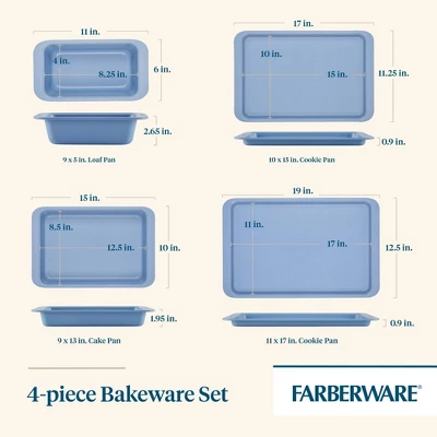 Farberware Easy Solutions 4pc Nonstick Bakeware Baking Pan Set: Steel, Dishwasher-Safe, Electric & Gas Compatible 3 Farberware Easy Solutions 4pc Nonstick Bakeware Baking Pan Set: Steel, Dishwasher-Safe, Electric & Gas Compatible