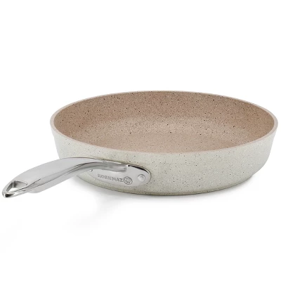 Korkmaz Granita Aluminum Nonstick 12 Inch Frying Pan In Tan 3 Korkmaz Granita Aluminum Nonstick 12 Inch Frying Pan In Tan