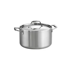 Tramontina Tri-Ply Clad Stainless Steel 6-Quart Sauce Pot With Lid, Induction-Ready Pot, Dishwasher-Safe, NSF-Certified, Made In Brazil