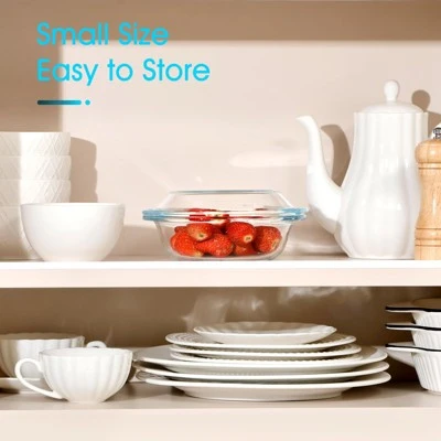 Itopfox Mini Glass Casserole Dish With Lid, Oven & Microwave Safe Bakeware, Versatile For Baking Serving & Storing Food Perfect Gift For Any Occasion 6 Itopfox Mini Glass Casserole Dish With Lid, Oven & Microwave Safe Bakeware, Versatile For Baking Serving & Storing Food Perfect Gift For Any Occasion - Image 4