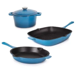 BergHOFF Neo 4Pc Cast Iron Cookware Set, Square Grill Pan 11", Fry Pan 10" & 3qt. Covered Dutch Oven -Cookware Store GUEST 40c73868 cdbc 452f 8e3f 4e9f4043385c