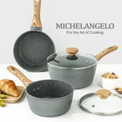 MICHELANGELO Sauce Pan With Lid, Nonstick Saucepans 1.5QT&2QT&3QT, Granite Sauce Pan 3 Piece, Stone Saucepan Set, Small Pot With Lid, Nonstick Sauce Pot Set 16 MICHELANGELO Sauce Pan With Lid, Nonstick Saucepans 1.5QT&2QT&3QT, Granite Sauce Pan 3 Piece, Stone Saucepan Set, Small Pot With Lid, Nonstick Sauce Pot Set -Cookware Store GUEST 40d54f07 0ad8 43e5 8c63 6fc76d9d1ece
