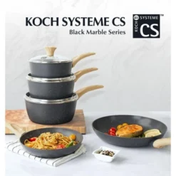 KOCH SYSTEME CS Frying Pan With Ergonomic Bakelite Handle, Ultra Non Stick Marble Coating, Aluminum Skillets With Honeycomb Design On Inner Surface -Cookware Store GUEST 4147765e 3bce 4818 89d8 54dc954c8554
