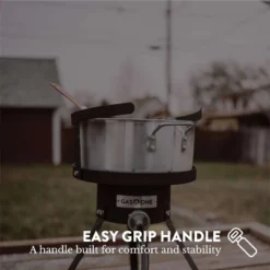 Gas One 10 QT Aluminum Fry Pot With Easy Grip Handle Outdoor Fryer With Perforated Strainer Basket – Ideal For Seafood, Chicken -Cookware Store GUEST 41bab6fc 36c3 4b74 a2e5 e8782418149d