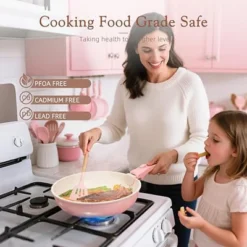 Itopfox 21-Piece Nonstick Pots And Pans Set With Removable Handles, Ceramic Cookware For RV Kitchen, Induction Compatible, Stackable Design, Pink -Cookware Store GUEST 41c8548d c2eb 4893 8947 ef1097d5a0fb