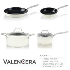 TECHEF ValenCera - 6pc Ceramic Nonstick Cookware Set