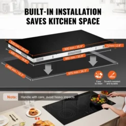 VEVOR Electric Cooktop, 36 Inch 5 Burners Built-in Electric Stove Top, 8600W Ceramic Top Radiant Cooktop With Glass Panel, Touch Control, Timer -Cookware Store GUEST 42ae0c27 0b77 4e2a b9ec 4a89792f3330