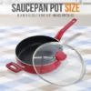 NutriChef Saucepan Pot With Lid - Non-stick High-Qualified Kitchen Cookware With See-Through Tempered Glass Lids, 3 QT -Cookware Store GUEST 43d8a408 1e65 473c b957 77e0e9c39f81