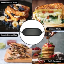 Brentwood Carbon Steel Nonstick Comal Griddle For Double Burner, 18 In. X 8.5 In. In Black -Cookware Store GUEST 452c5294 df04 466b be83 3ccb66889bb5