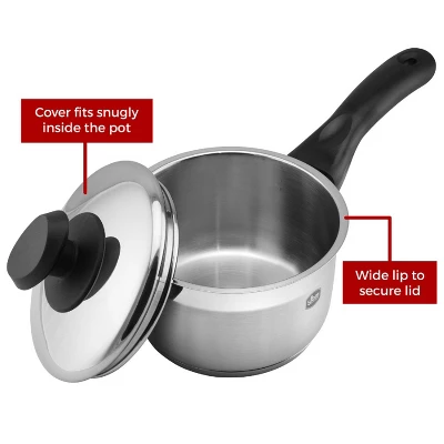 YBM Home 18/10 Tri-Ply Stainless Steel Pots And Pans Cookware Set Includes Saucepans Stockpots And Frying Pans, Induction Compatible Dishwasher Safe 4 YBM Home 18/10 Tri-Ply Stainless Steel Pots And Pans Cookware Set Includes Saucepans Stockpots And Frying Pans, Induction Compatible Dishwasher Safe - Image 2
