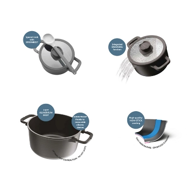 BergHOFF Stone 11Pc Non-stick Cookware Set With Glass Lids 11 BergHOFF Stone 11Pc Non-stick Cookware Set With Glass Lids - Image 9