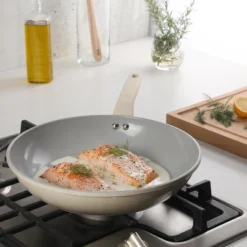 Gibson Home Barnsdall 12 Inch Nonstick Aluminum Frying Pan In Linen -Cookware Store GUEST 4762500a 36c6 41b0 995f d85b60d016be