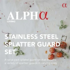 Alpha Living 13", 11.5", 9.5" Splatter Guards For Frying Pan & Food Strainer And Universal Cookware - Stops 99% Of Hot Oil Splash - RED Handle -Cookware Store GUEST 4777bfaf 4819 45c6 977d 038b72ade62b