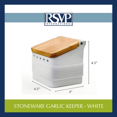 Rsvp Stoneware Garlic Keeper - White 10 Rsvp Stoneware Garlic Keeper - White - Image 8