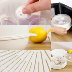 Itopfox 1-Tier Microwave Steamer For Healthy Cooking, White Round Steamer With Transparent Cover For Vegetables & Shellfish, Dishwasher Safe -Cookware Store GUEST 47f7f90e 83d0 4bca aa06 b41166608f78