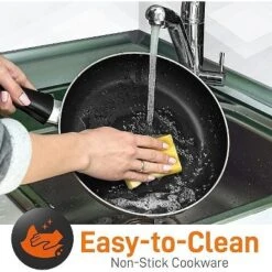 SereneLife 11 Piece Kitchenware Pots & Pans Set – Basic Kitchen Cookware, Black Non-Stick Coating Inside, Heat Resistant Lacquer (Grey) -Cookware Store GUEST 482b0e4e baee 4407 af5d ceb3f83fffaf