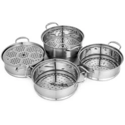 VEVOR Steamer Pot 11.8in/30cm, 5 Tier Steamer Pot For Cooking With 10QT Stock Pot, 3 Vegetable Steamers & 2 Steaming Trays, Silver -Cookware Store GUEST 4853bbdd e8a0 4dbc b81c 8dc00462a67d