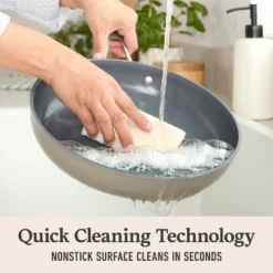 Calphalon Premier Ceramic 8" Mushroom Combo Fry Pan: Nonstick, Anodized Aluminum, Oven & Dishwasher Safe, 10-Year Warranty