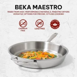 Beka Maestro Frying Pan Skillet - Stainless Steel Pan For Stainless Steel Cookware Set 5-Ply Construction, Oven Safe, Non Toxic Cookware 15 Beka Maestro Frying Pan Skillet - Stainless Steel Pan For Stainless Steel Cookware Set 5-Ply Construction, Oven Safe, Non Toxic Cookware -Cookware Store GUEST 48ae1c74 c800 4d18 9a3c bdb72ecaa86f