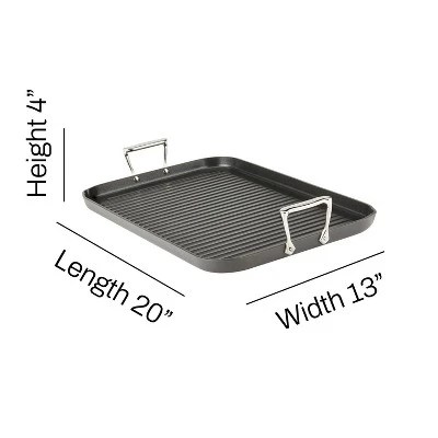 All-Clad 13" X 20" Nonstick Double-Burner Grill, HA1 Hard Anodized, Black 8 All-Clad 13" X 20" Nonstick Double-Burner Grill, HA1 Hard Anodized, Black - Image 6
