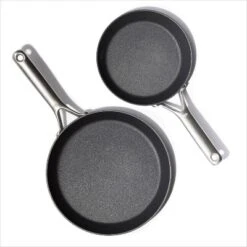 OXO 2pc Ceramic Pro Non-Stick Frypan Set Gray: Aluminum Cookware, Dishwasher-Safe, Induction & Gas Compatible -Cookware Store GUEST 4b93e685 c9ed 4108 84cb 0cd5c38a095d