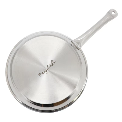 MegaChef Professional Kitchen Round Stainless Steel Fry Pan In Silver 4 MegaChef Professional Kitchen Round Stainless Steel Fry Pan In Silver - Image 2