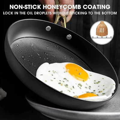 Imarku Non Stick Frying Pans, Professional Cooking Utensils, 2 Pcs - 8 Inch & 10 Inch Frying Pans Nonstick, Honeycomb Long Lasting Pizza Pan Set 6 Imarku Non Stick Frying Pans, Professional Cooking Utensils, 2 Pcs - 8 Inch & 10 Inch Frying Pans Nonstick, Honeycomb Long Lasting Pizza Pan Set - Image 4