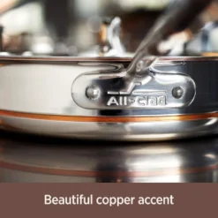 All-Clad Copper Core 5-Ply Stainless Steel Cookware Set 10 Piece Induction Oven Broiler Safe 600F Pots And Pans Silver Sliver