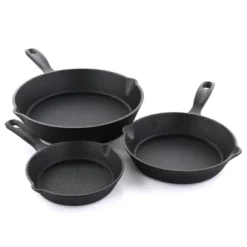 Oster® Oster Castaway 3 Piece Cast Iron Pre-Seasoned Frying Pans