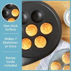 CucinaPro Ebelskiver Maker - Non-stick Baker For Making Takoyaki Ebelskiver, Donut Holes & Cake Pops, Unique Danish Mini Pancakes Or Dessert Baking -Cookware Store GUEST 530f4714 2b02 476d 928c b78326fb7277